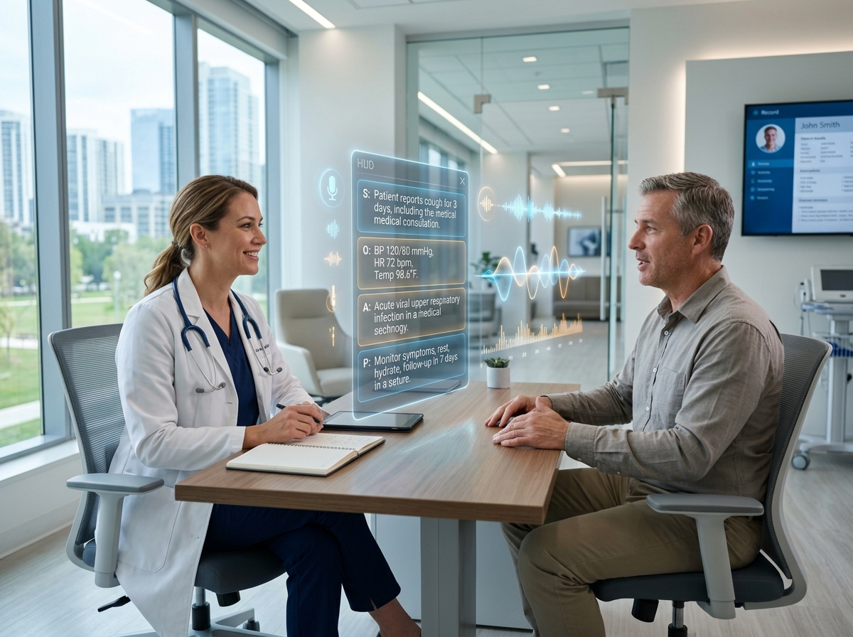 AI Medical Scribe generating clinical notes during a patient consultation